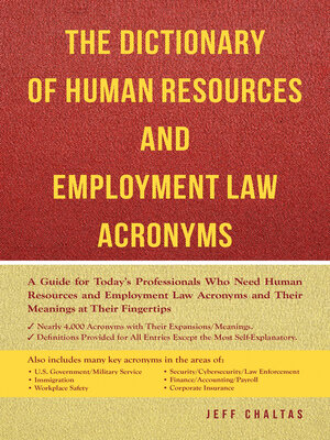 cover image of The Dictionary of Human Resources and Employment Law Acronyms